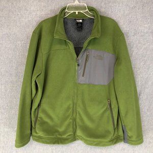 The North Face Full Zip Sweater XL Extra Large Long Sleeve Logo Green Men's